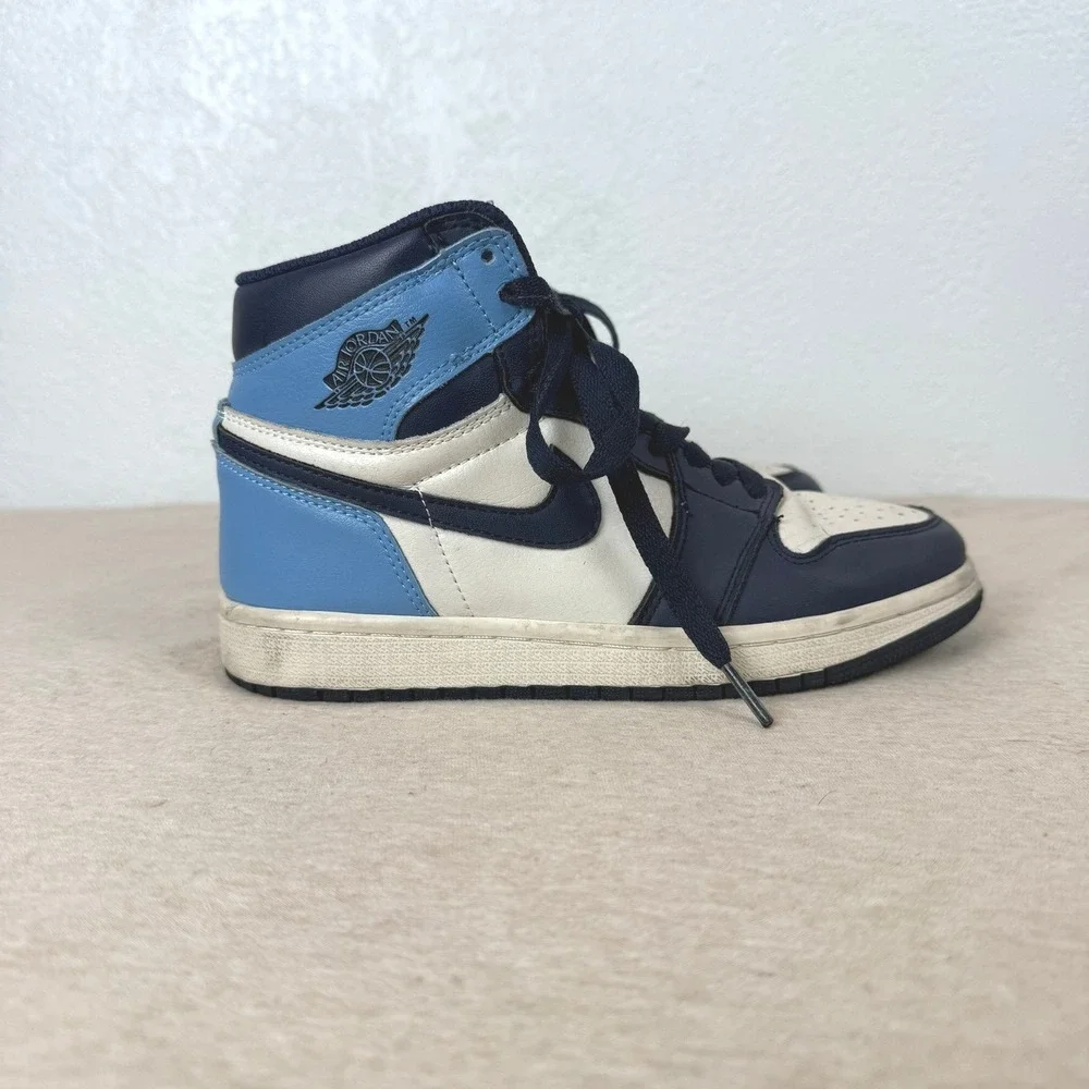 Nike Air Jordan 1 High OG Navy White Light‎ Blue Sneakers DC0774 110 Youth 6Y